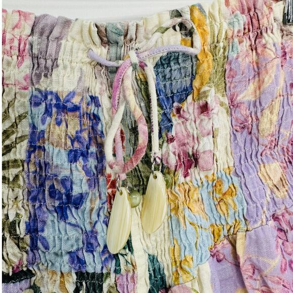 Zara Floral Patchwork High Rise Flowy Shorts Size Medium Blogger Favorite - Picture 5 of 10